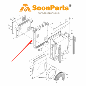 Water Tank Radiator 11N6-43550 for Hyundai Excavator R200W-7A R210LC-7A R210NLC-7A