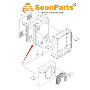 Water Tank Radiator 11N8-42160 for Hyundai Excavator R290LC-7H