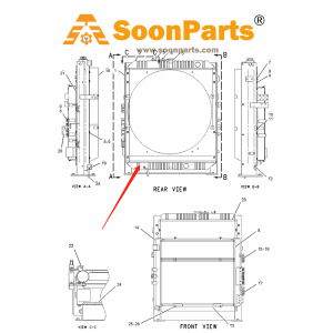 Buy Water Tank Radiator 193-2802 for Caterpillar Excavator Cat 322C 322C L 322C LN from WWW.SOONPARTS.COM online store