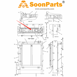 Buy Water Tank Radiator 201-3770 for Caterpillar Excavator Cat 308C CR from WWW.SOONPARTS.COM online store