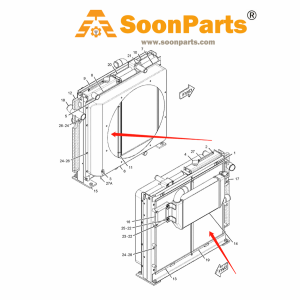Buy Water Tank Radiator 204-0996 for Caterpillar Excavator Cat 320C from WWW.SOONPARTS.COM online store