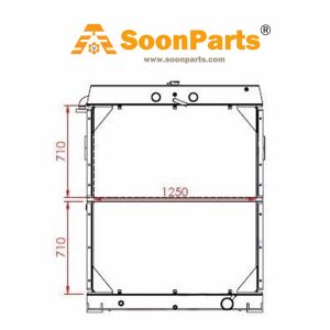 Water Tank Radiator 4181348 4214350 for Hitachi Excavator EX1800