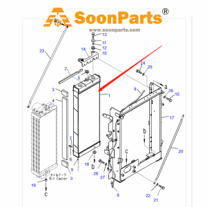 Buy Water Tank Radiator ASS'Y 206-03-35161 for Komatsu Excavator PC240LC-10 PC240NLC-10 PC290LC-10 PC290NLC-10 from WWW.SOONPARTS.COM online store