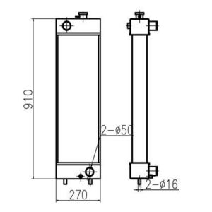 réservoir-d&#39;eau-radiateur-pour-excavatrice-doosan-dx140
