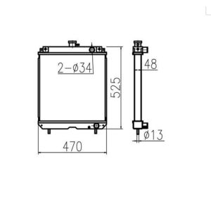 Wassertank-Kühlerkern ASS&#39;Y 184014-44011 18401444011 für Yanmar-Motor AG25N-DUC