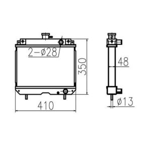 Núcleo del radiador del tanque de agua ASS&#39;Y 198162-00601 19816200601 para Yanmar KE30 KE40 KE50