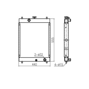 Noyau de radiateur de réservoir d&#39;eau ASS&#39;Y 4399425 pour pelle Hitachi EX55UR-3