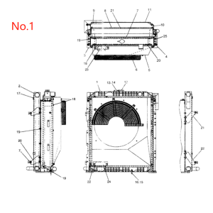 Water Tank Radiator ASS'Y LB05P00006S001 for Kobelco Excavator SK290LC