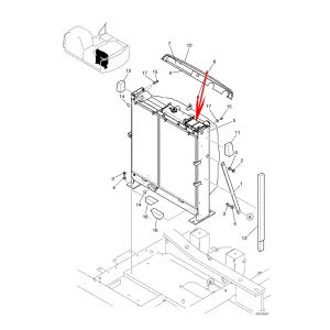 Water Tank Radiator YM05P00020F4 For Kobelco Excavator ED195-8 SK170-8