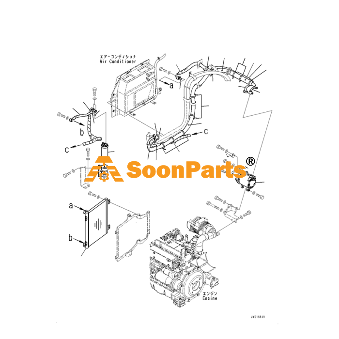 A/C Condenser 22L-979-2222 22L9792222 for Komatsu Excavator PC27MR-2-B ...
