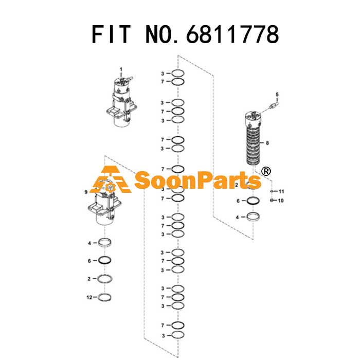 Buy Swivel Joint Seal Kit for Bobcat Excavator 341 from soonparts