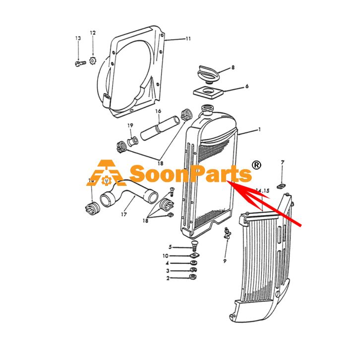 Water Tank Radiator 8N8005 For New Holland Tractors 9N 2N 8N